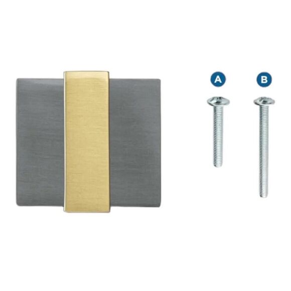 Amerock Overton 1-3/8 Inch Rectangular Cabinet Knobs BP36680BMBG10 Lot Of 4 NEW - Picture 5 of 7